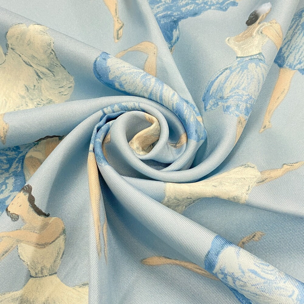 HERMES scarf silk blue Ballet Dancer