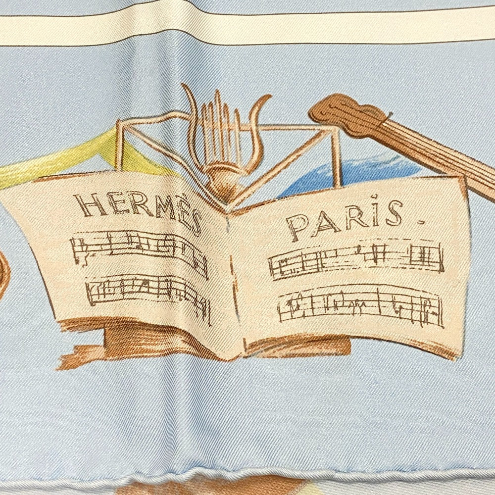 HERMES scarf silk blue Ballet Dancer