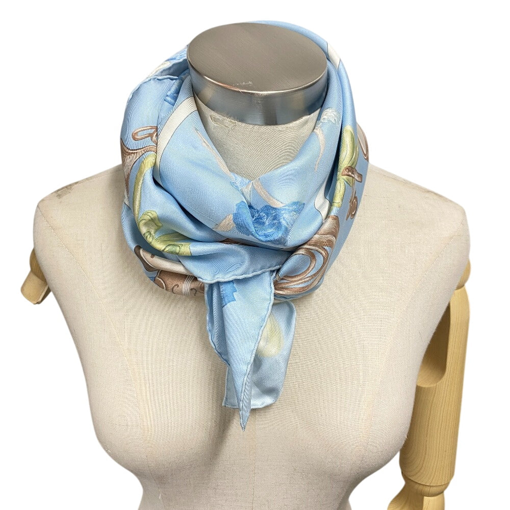 HERMES scarf silk blue Ballet Dancer
