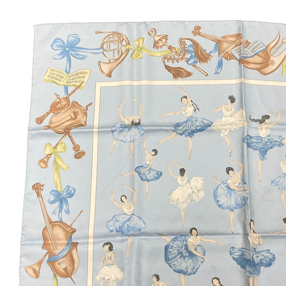 HERMES scarf silk blue Ballet Dancer