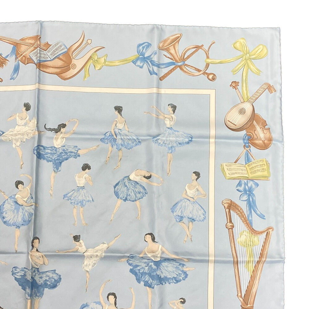 HERMES scarf silk blue Ballet Dancer