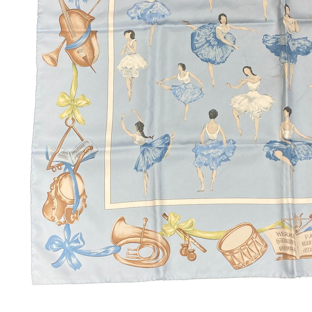 HERMES scarf silk blue Ballet Dancer