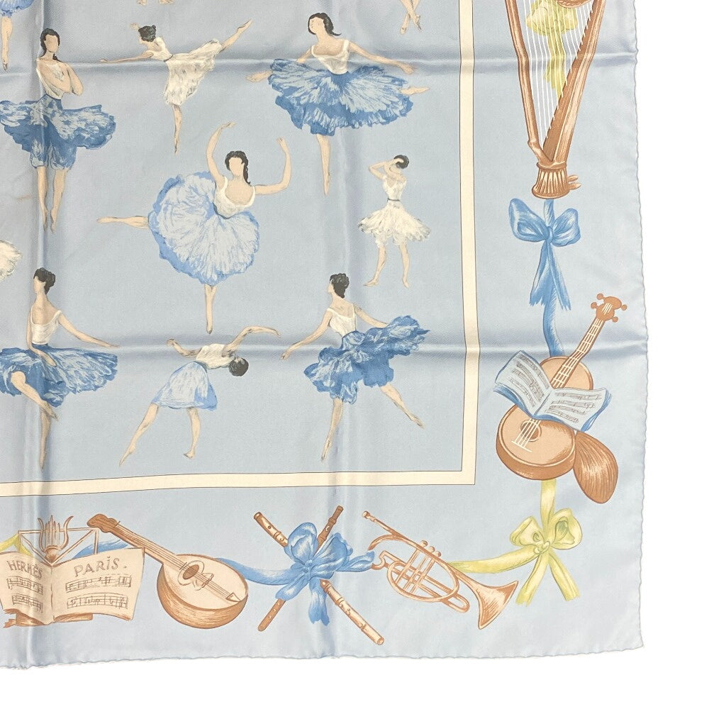 HERMES scarf silk blue Ballet Dancer