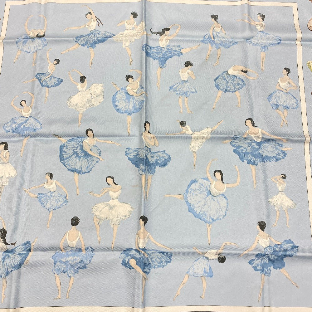 HERMES scarf silk blue Ballet Dancer