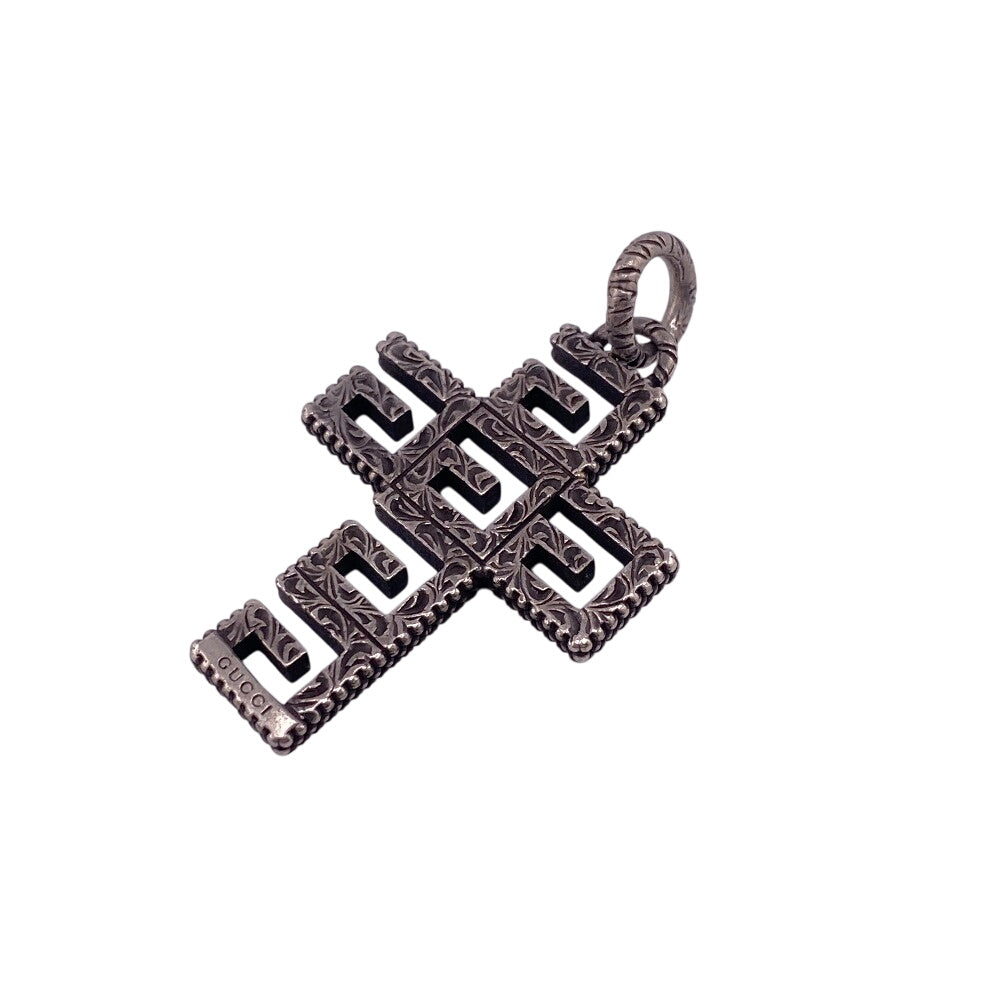 GUCCI Pendant top Silver925 Silver Square G Cross