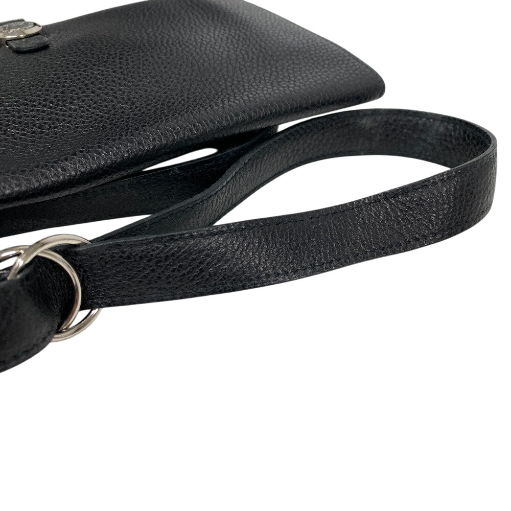 HERMES Waist bag Togo black Dogon SilverMetal