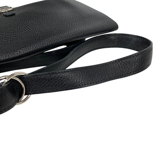 HERMES Waist bag Togo black Dogon SilverMetal