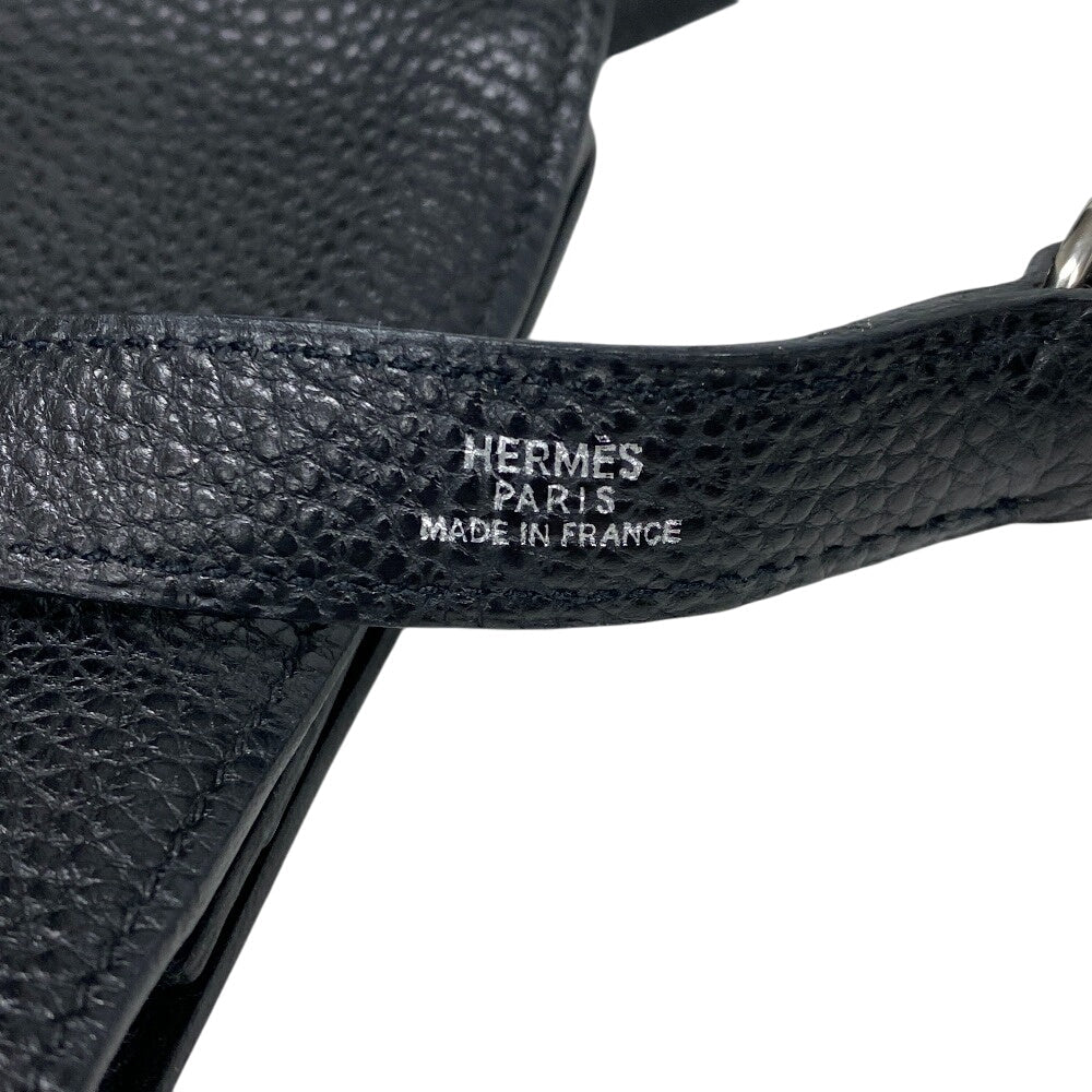 HERMES Waist bag Togo black Dogon SilverMetal