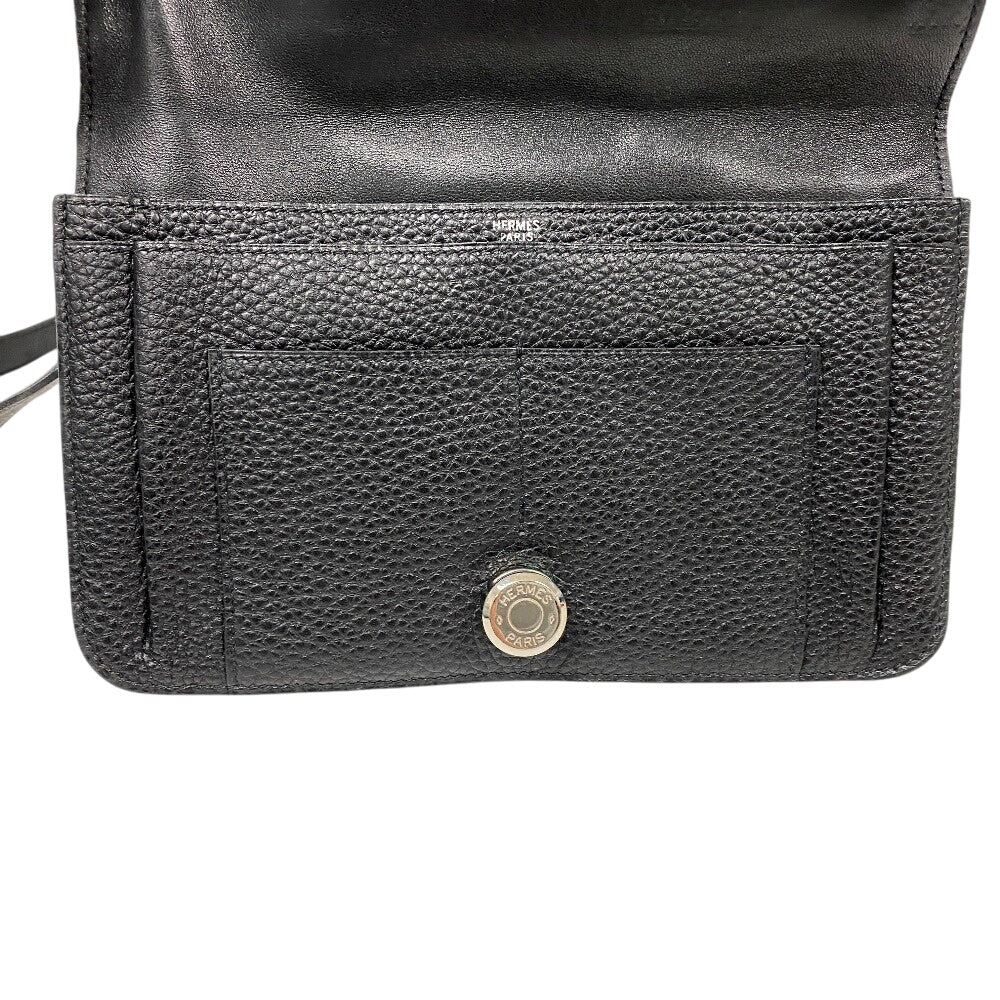 HERMES Waist bag Togo black Dogon SilverMetal