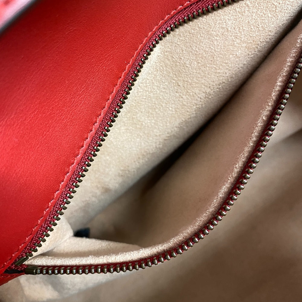 GUCCI Handbag 476531 leather Red Bamboo Queen Margaret