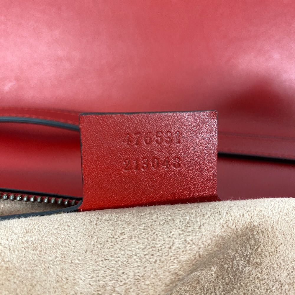 GUCCI Handbag 476531 leather Red Bamboo Queen Margaret