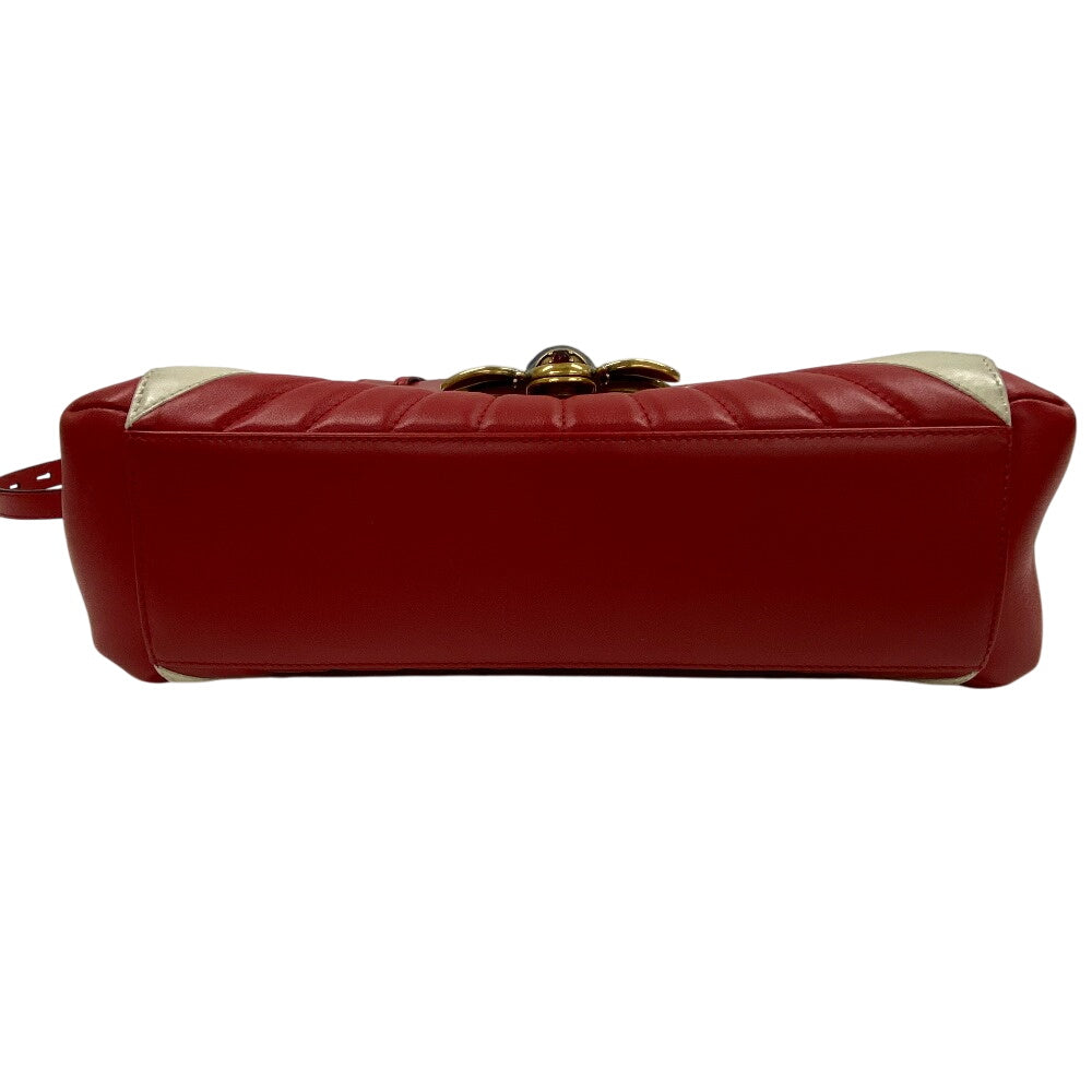 GUCCI Handbag 476531 leather Red Bamboo Queen Margaret