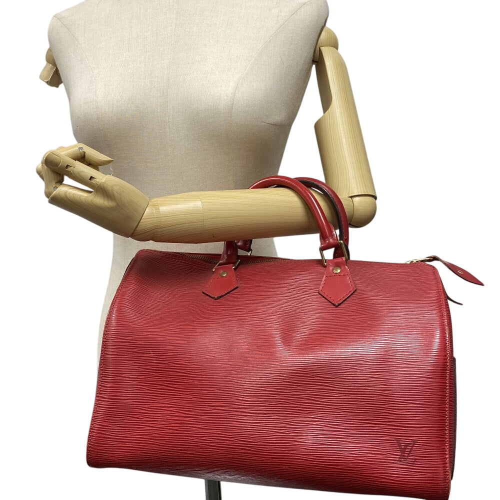 LOUIS VUITTON Boston Duffel bag M43007 leather Castilian red Epi Speedy 30