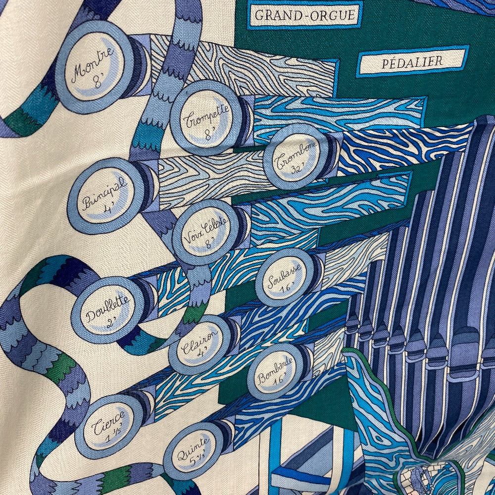 HERMES Stall Cashmere, Silk blue Caregean Fermata