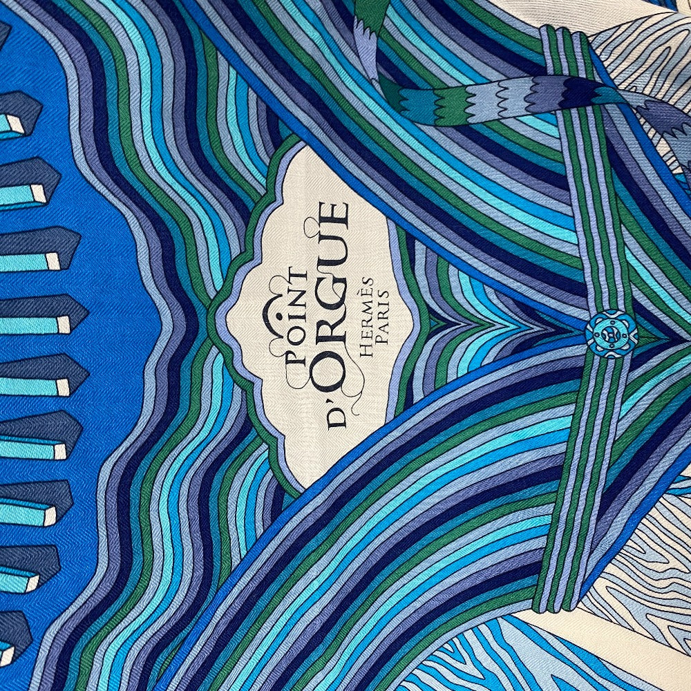 HERMES Stall Cashmere, Silk blue Caregean Fermata
