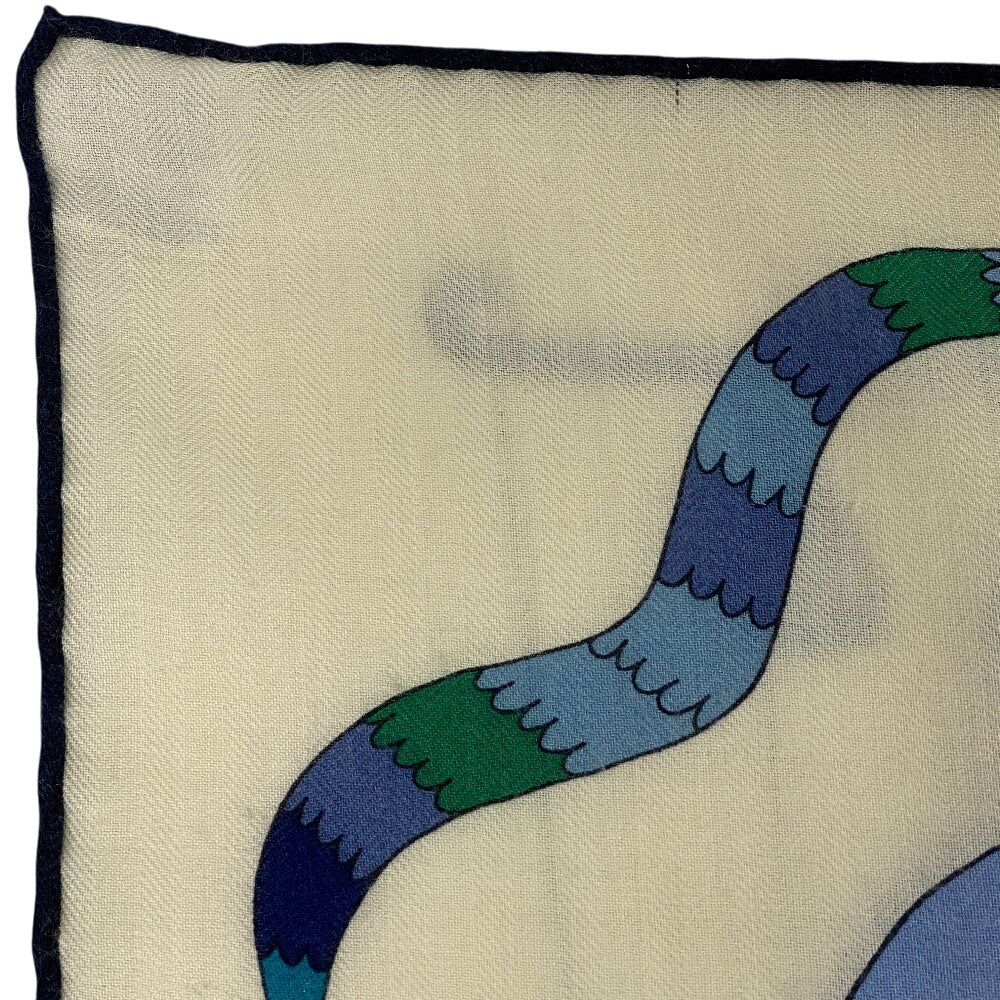HERMES Stall Cashmere, Silk blue Caregean Fermata