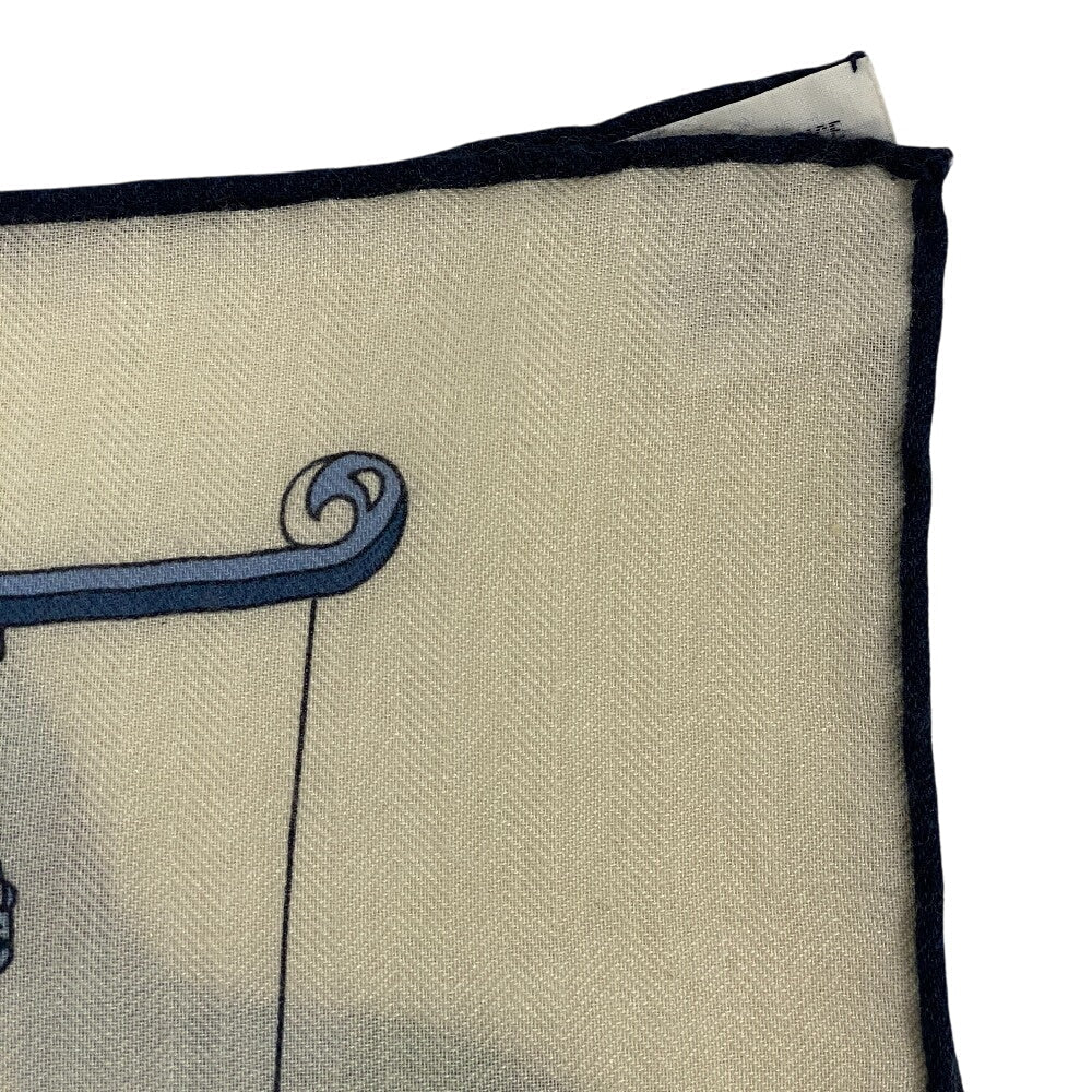 HERMES Stall Cashmere, Silk blue Caregean Fermata