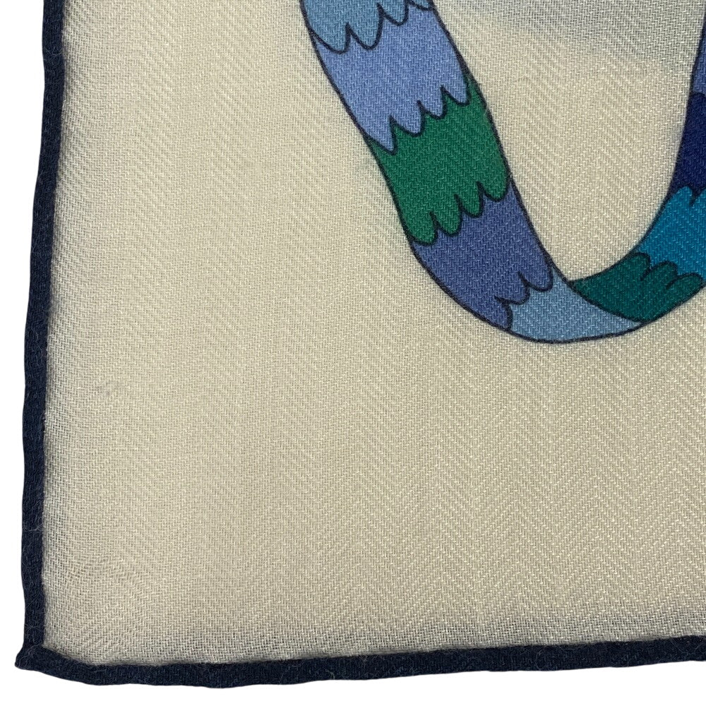 HERMES Stall Cashmere, Silk blue Caregean Fermata