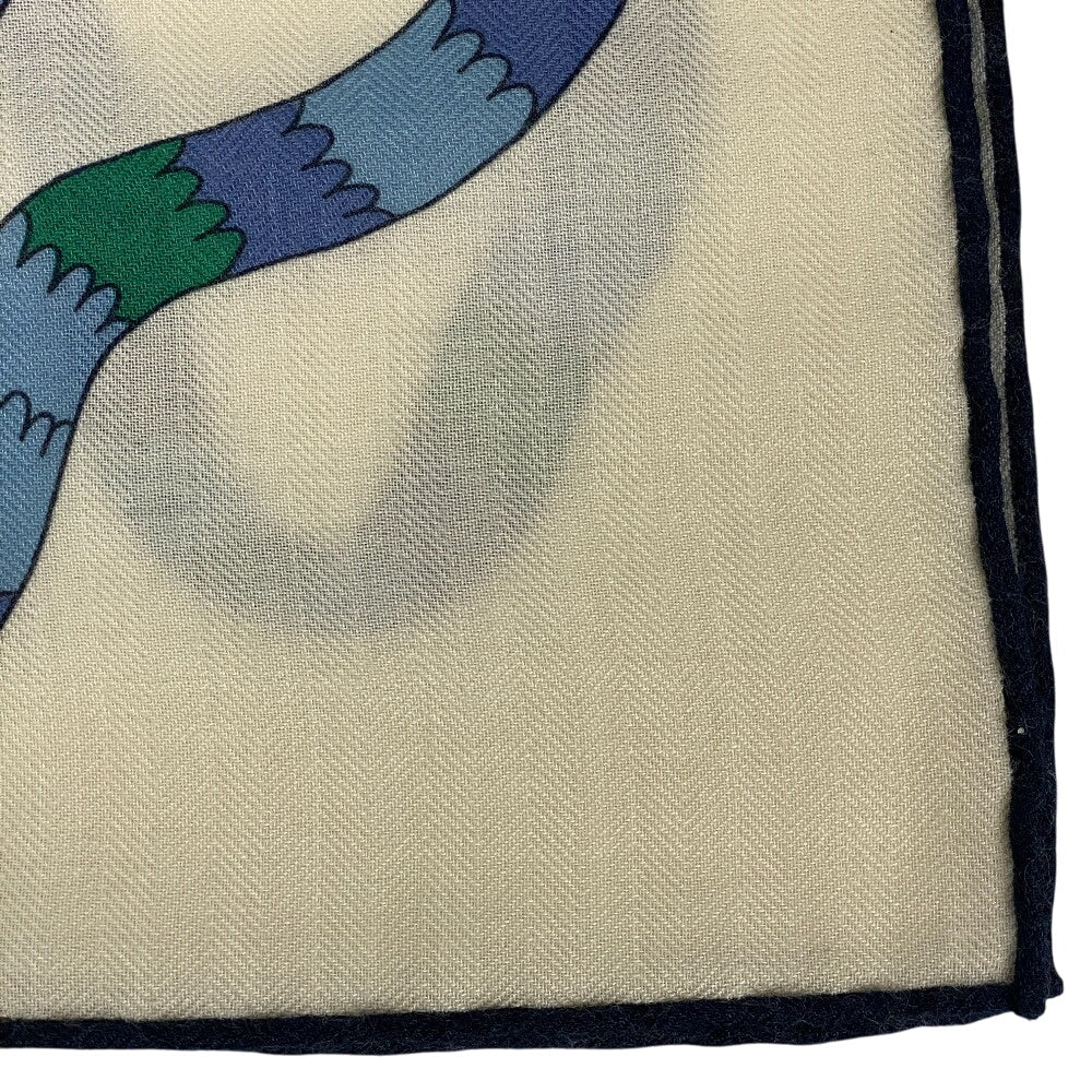 HERMES Stall Cashmere, Silk blue Caregean Fermata