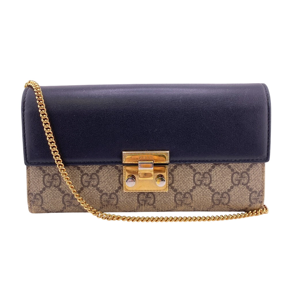 GUCCI Long Wallet Purse 453506 Leather, PVC black GG Supreme