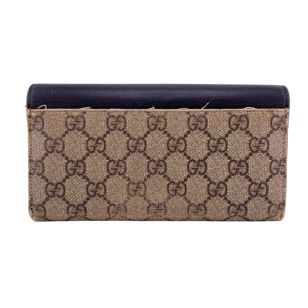 GUCCI Long Wallet Purse 453506 Leather, PVC black GG Supreme