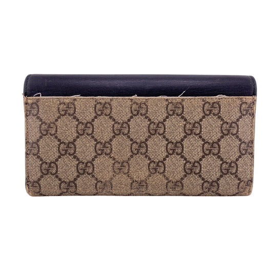 GUCCI Long Wallet Purse 453506 Leather, PVC black GG Supreme