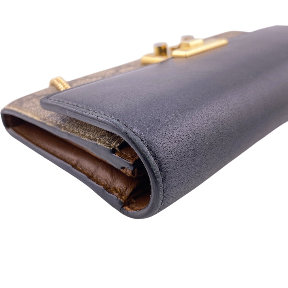 GUCCI Long Wallet Purse 453506 Leather, PVC black GG Supreme