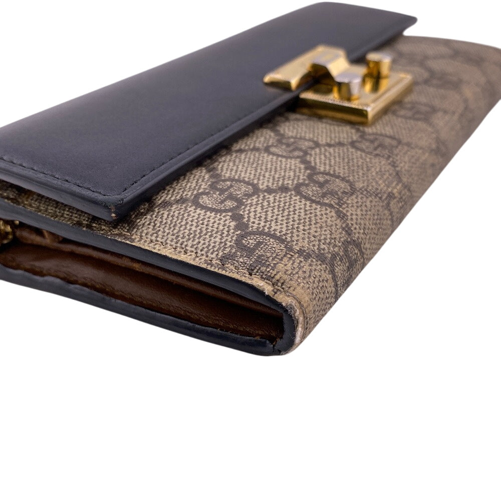 GUCCI Long Wallet Purse 453506 Leather, PVC black GG Supreme