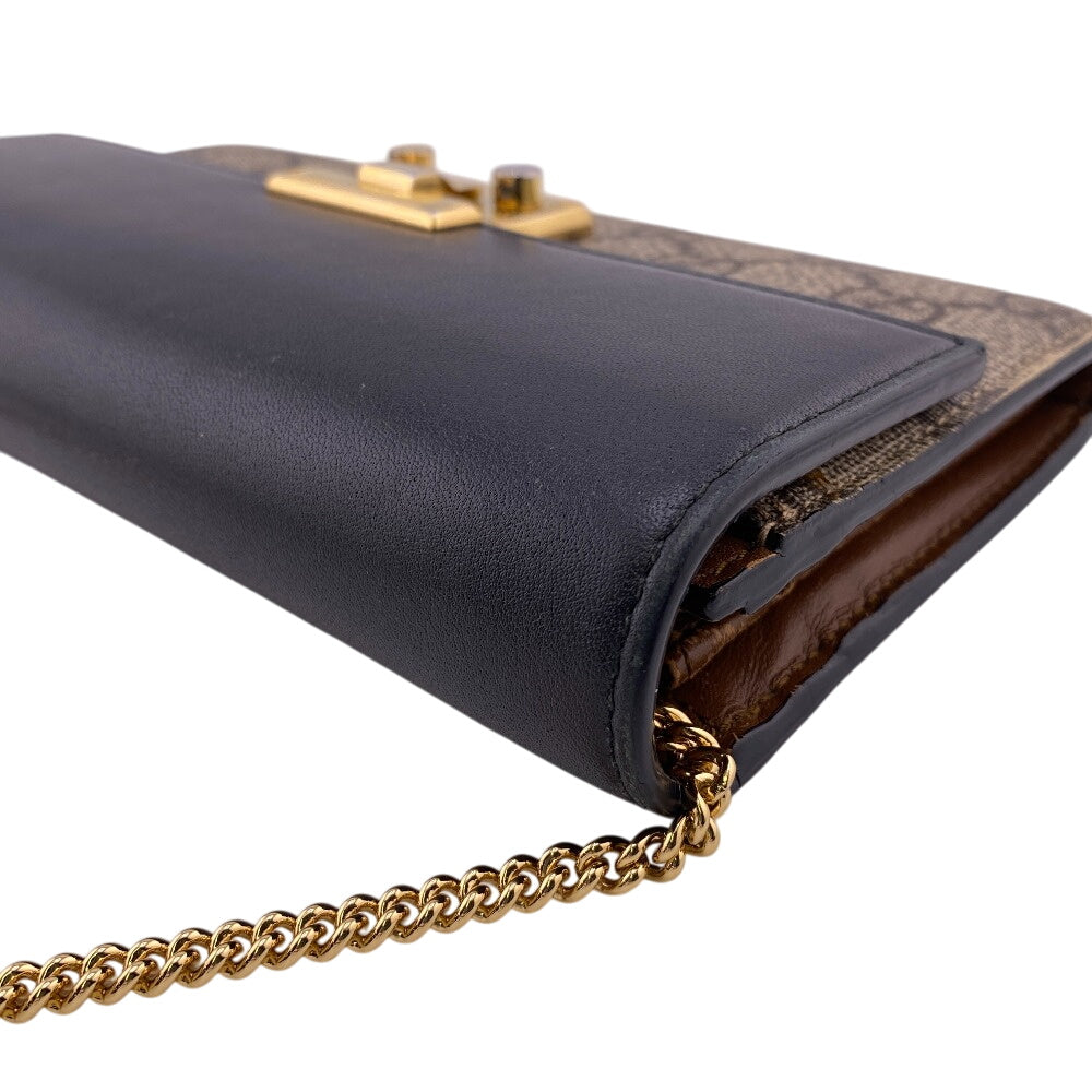 GUCCI Long Wallet Purse 453506 Leather, PVC black GG Supreme