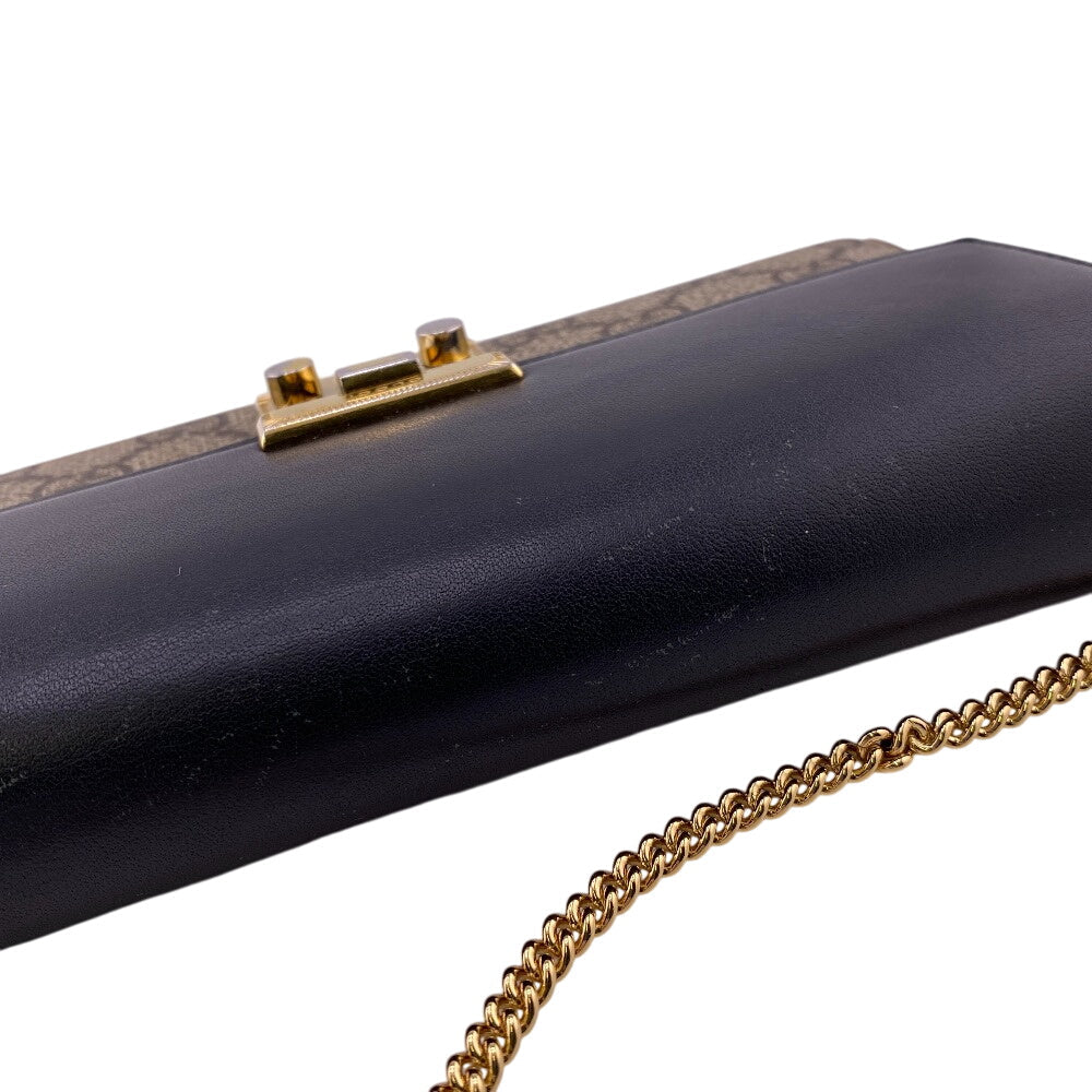 GUCCI Long Wallet Purse 453506 Leather, PVC black GG Supreme