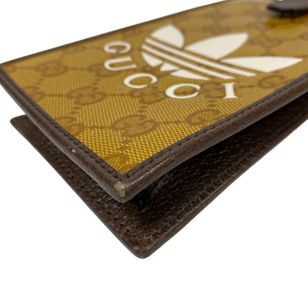 GUCCI Shoulder Bag 702203 Coated canvas Brown GG crystal Phone case