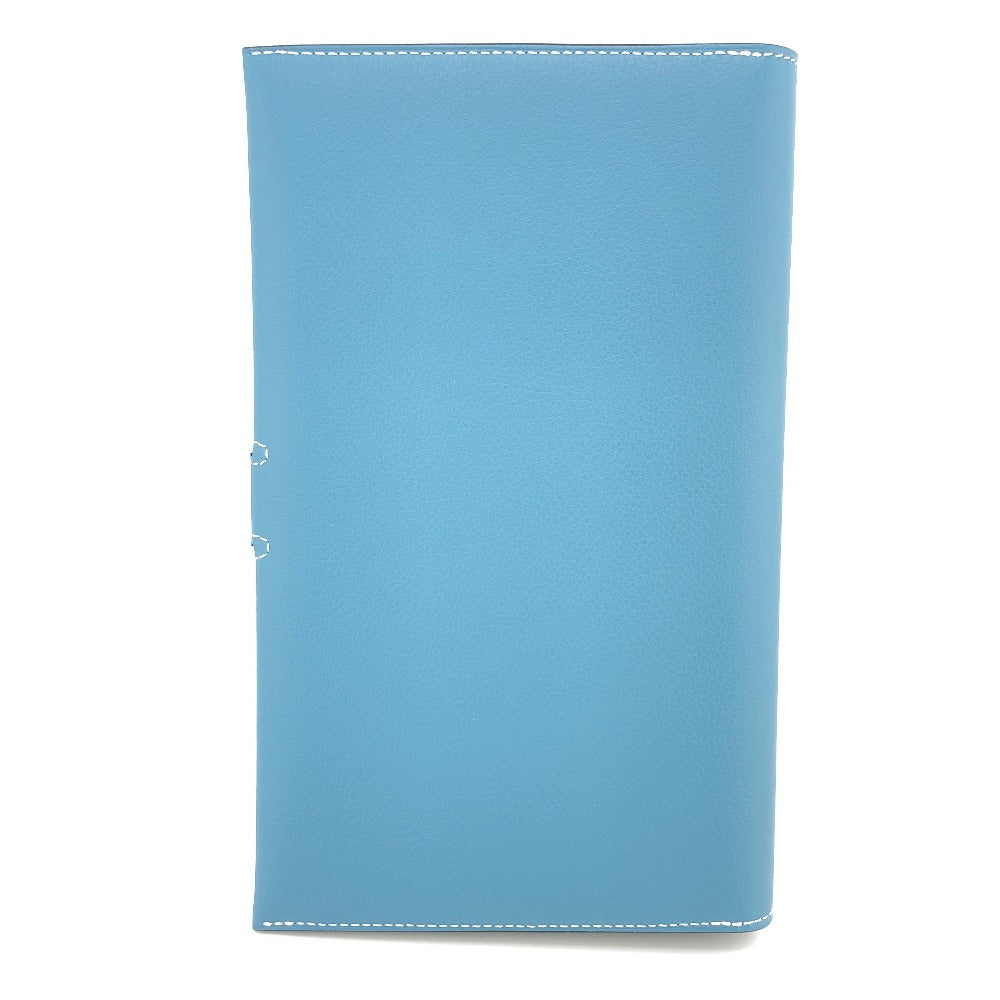 HERMES Long Wallet Purse Ever Calfskin blue RMS Tutankhamun