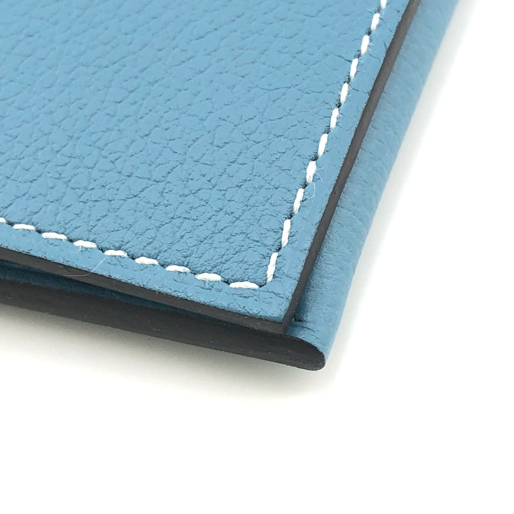 HERMES Long Wallet Purse Ever Calfskin blue RMS Tutankhamun
