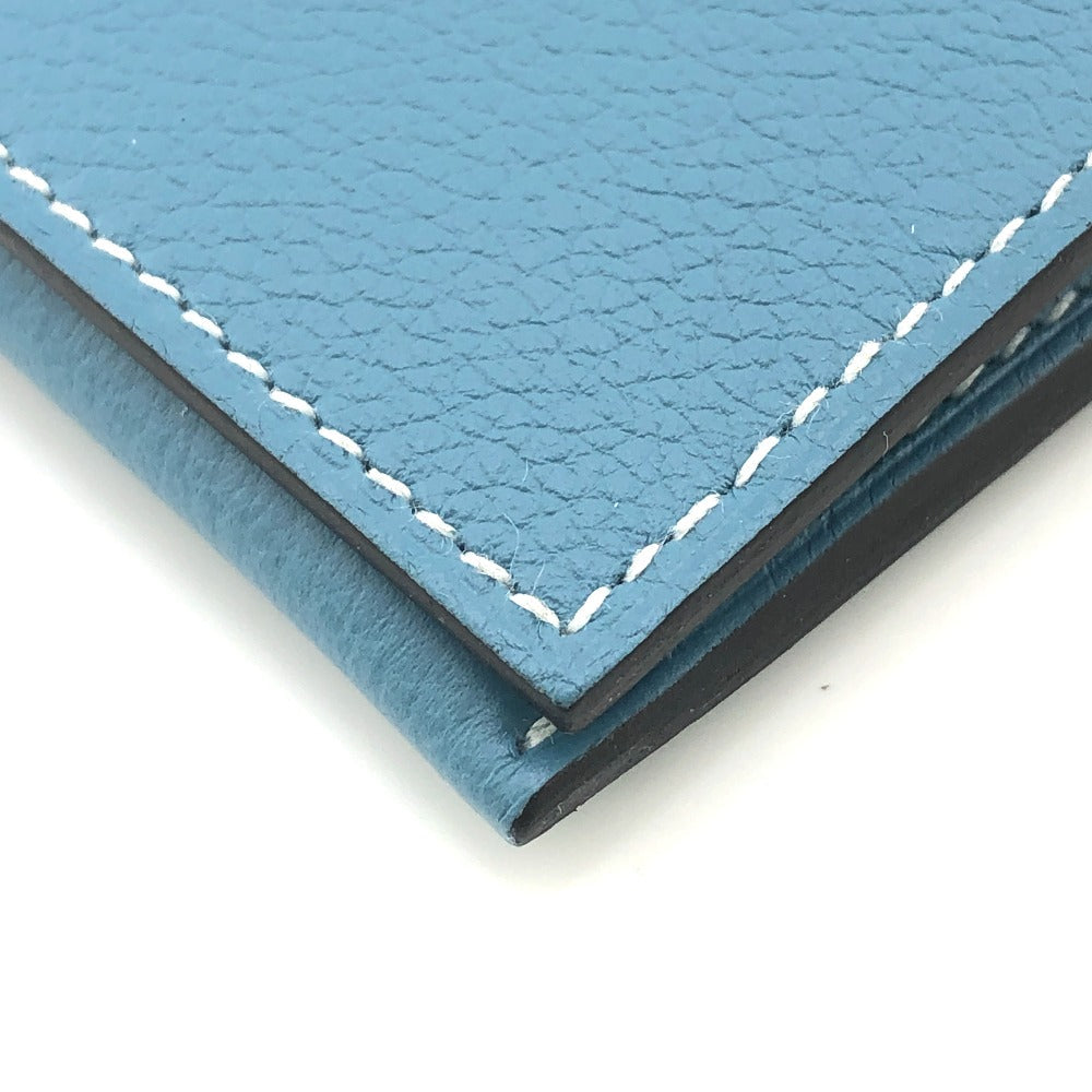 HERMES Long Wallet Purse Ever Calfskin blue RMS Tutankhamun