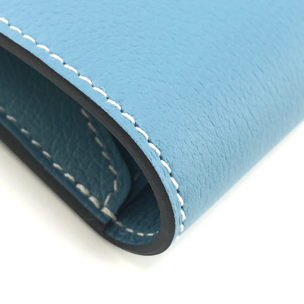HERMES Long Wallet Purse Ever Calfskin blue RMS Tutankhamun
