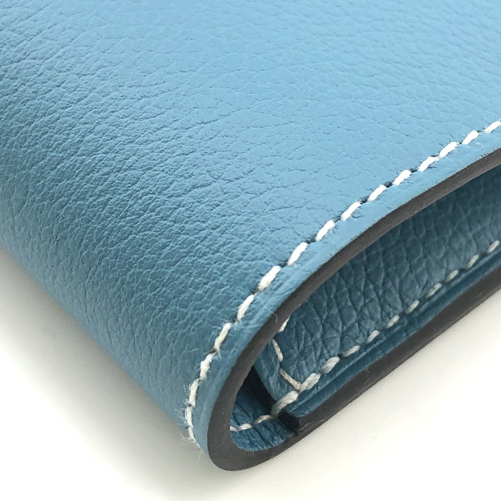 HERMES Long Wallet Purse Ever Calfskin blue RMS Tutankhamun