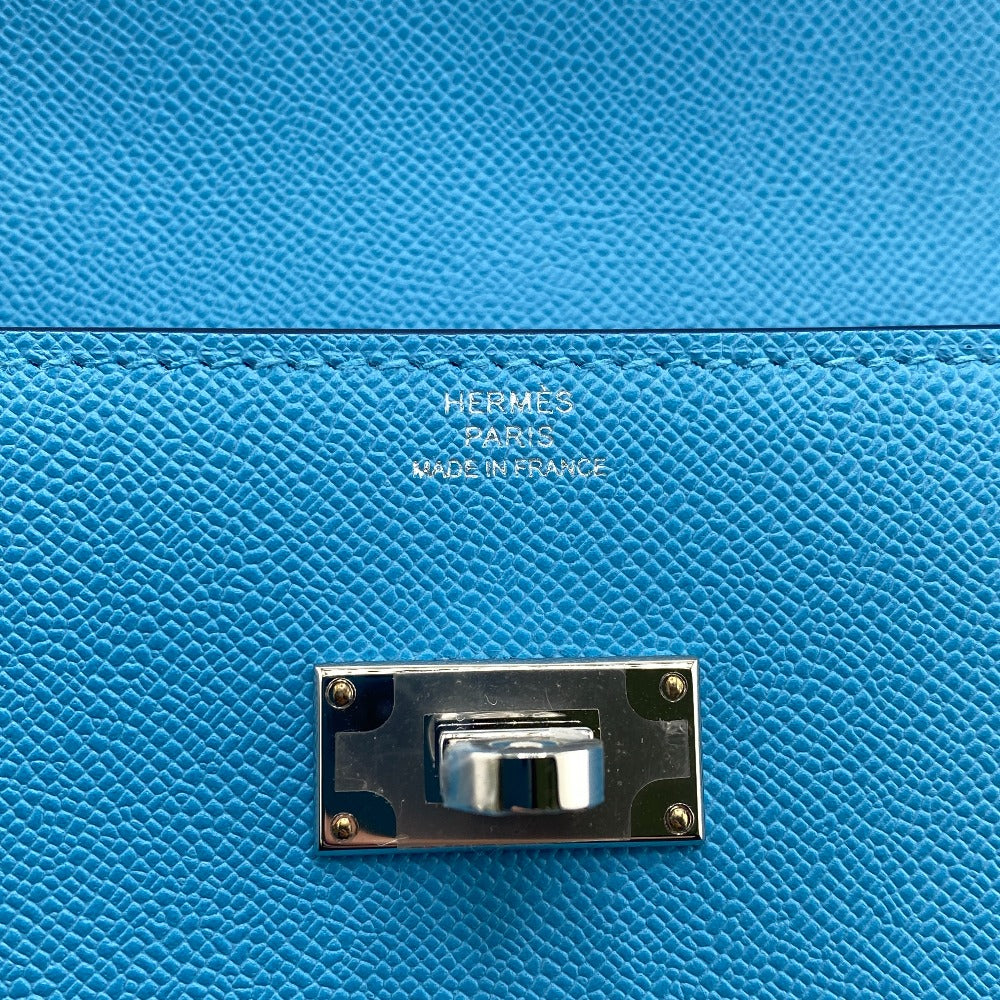 HERMES Long Wallet Purse Epsom Blue gene kelly pocket