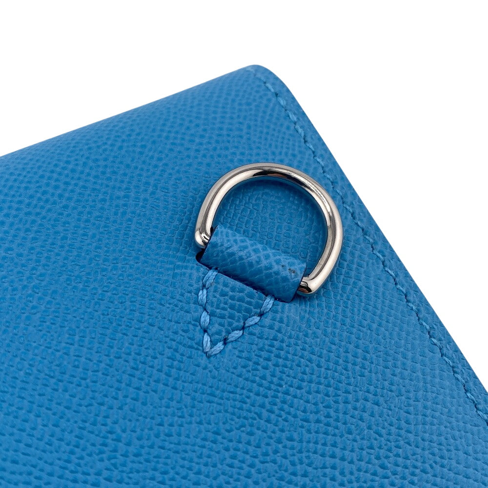 HERMES Long Wallet Purse Epsom Blue gene kelly pocket