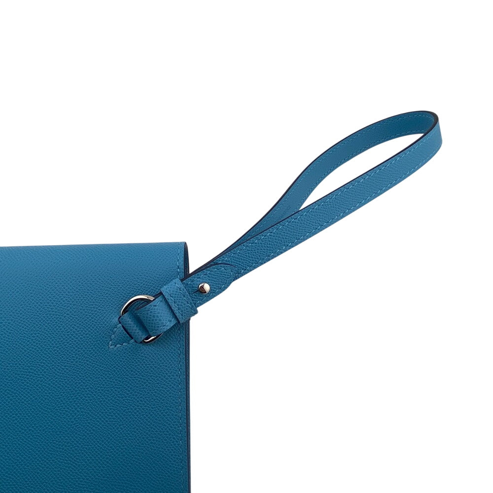 HERMES Long Wallet Purse Epsom Blue gene kelly pocket