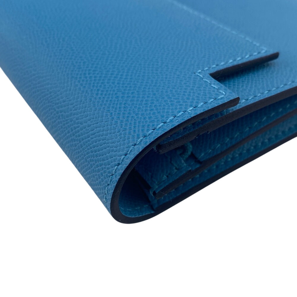 HERMES Long Wallet Purse Epsom Blue gene kelly pocket