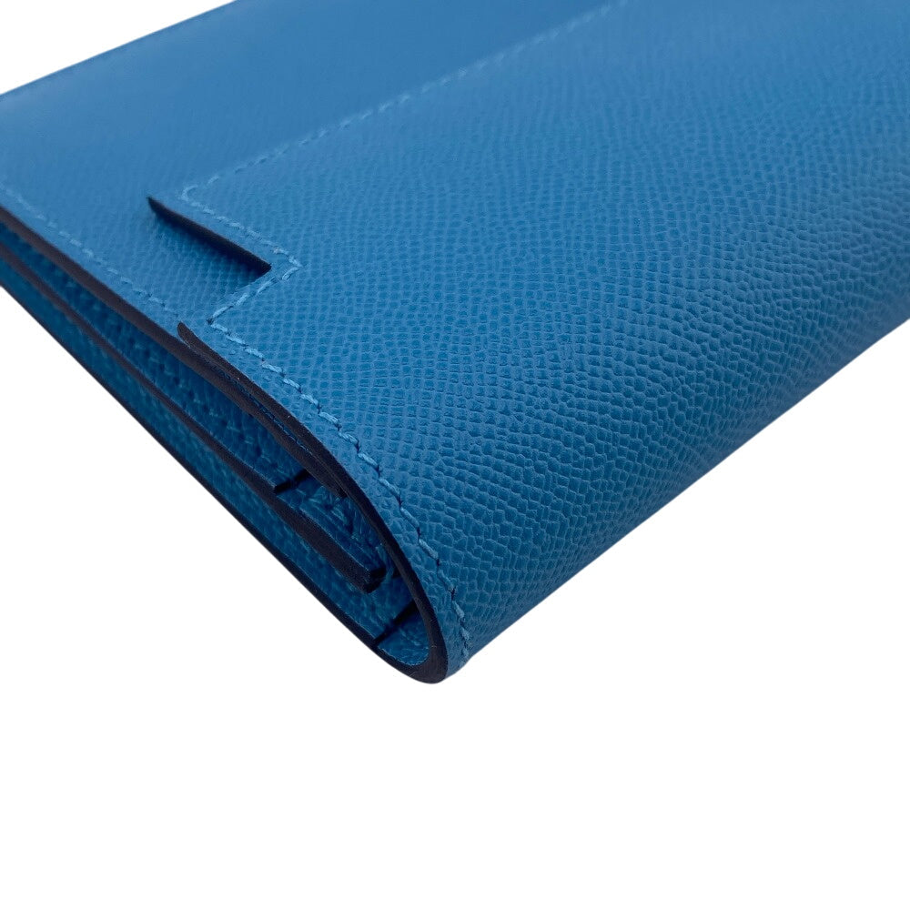 HERMES Long Wallet Purse Epsom Blue gene kelly pocket