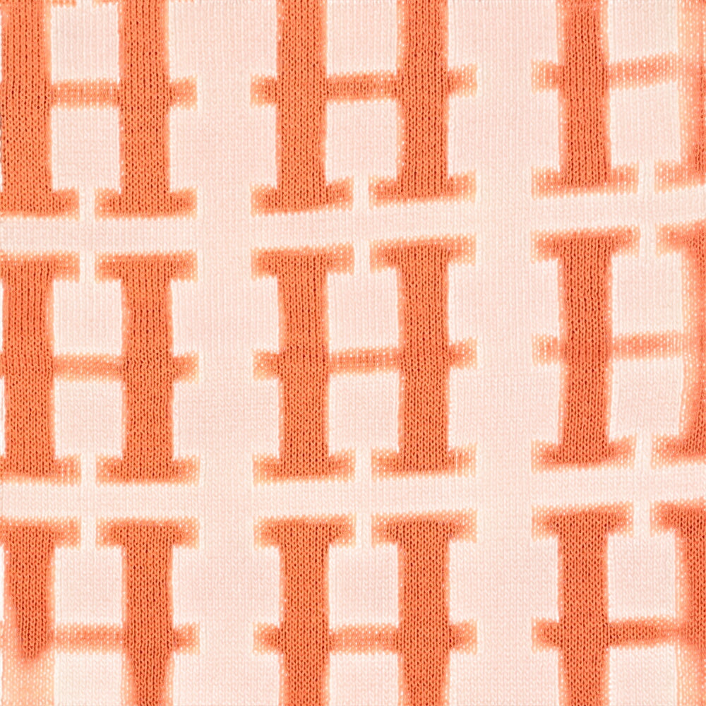 HERMES Scarf cashmere Brown logo