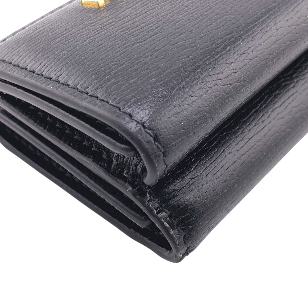 GUCCI Tri-fold wallet 790100 leather black Script Wallet