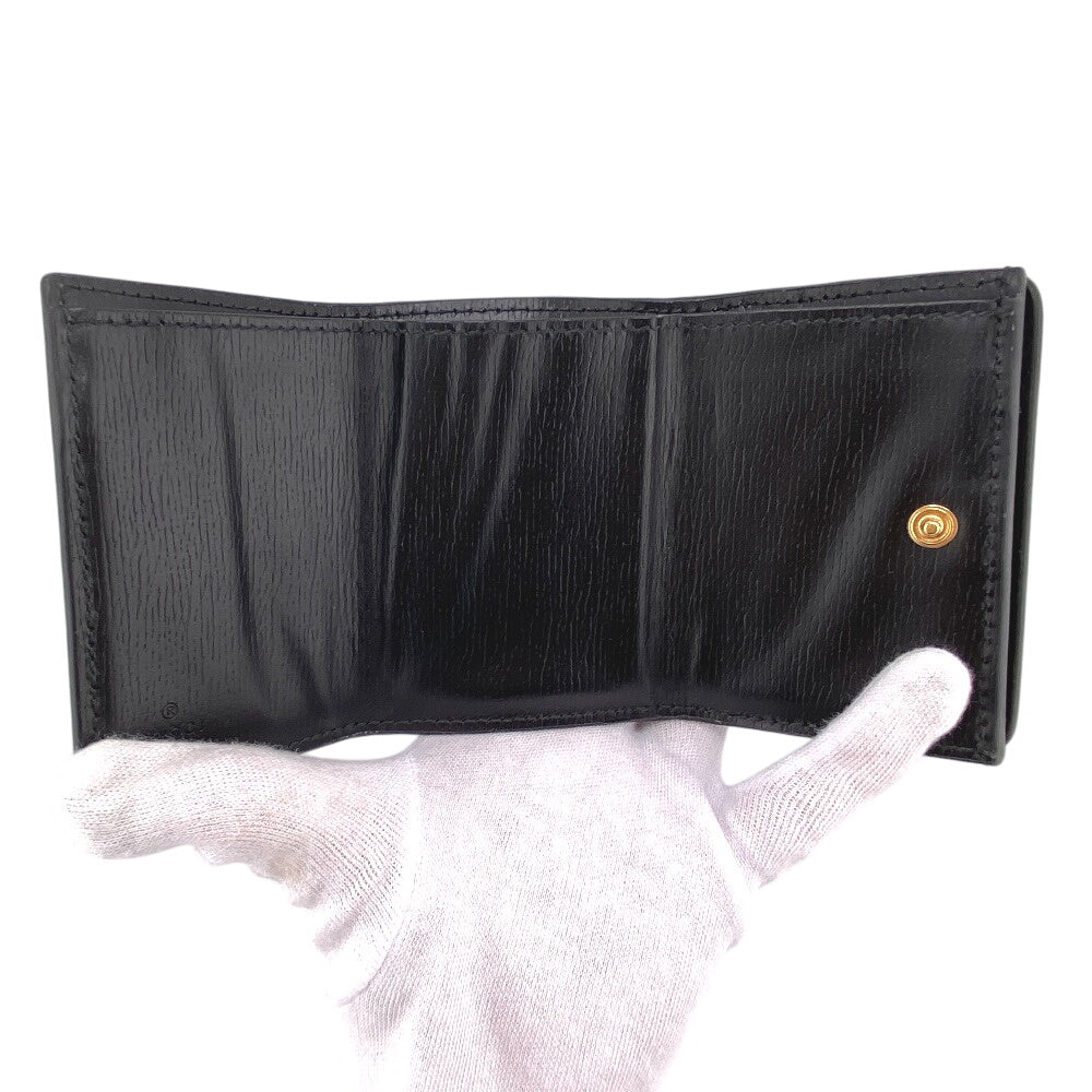 GUCCI Tri-fold wallet 790100 leather black Script Wallet