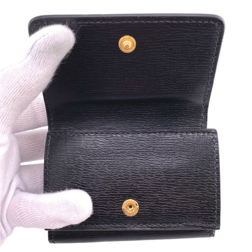 GUCCI Tri-fold wallet 790100 leather black Script Wallet