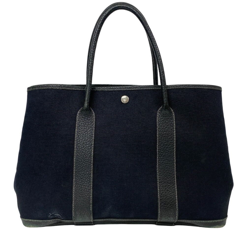 HERMES Handbag Toile Officier, Negonda black Garden party 36 PM