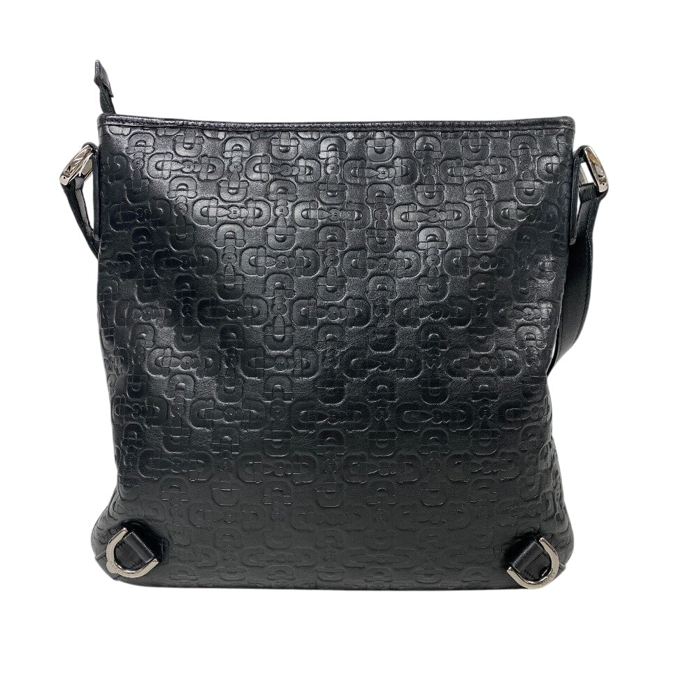 GUCCI Shoulder Bag 268642 leather black Horse pit Abbey