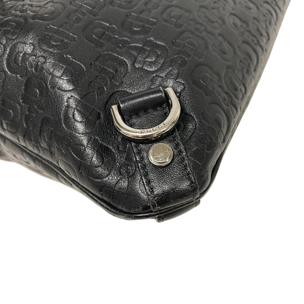 GUCCI Shoulder Bag 268642 leather black Horse pit Abbey