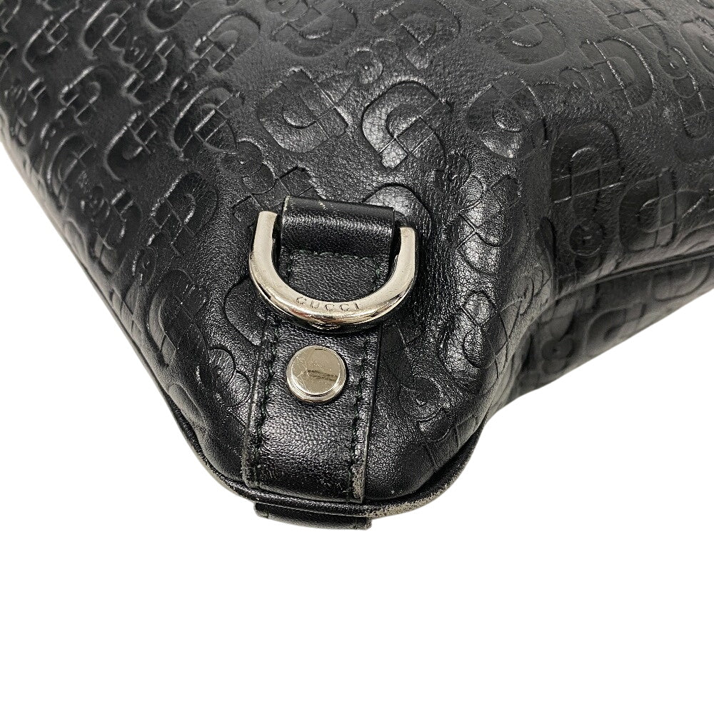 GUCCI Shoulder Bag 268642 leather black Horse pit Abbey