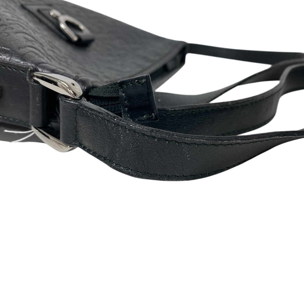 GUCCI Shoulder Bag 268642 leather black Horse pit Abbey